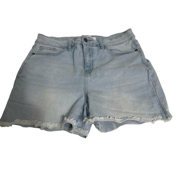 Judy Blue Pants - Judy Blue Denim Jean  Shorts Raw Hem Light Wash Size Large Trendy